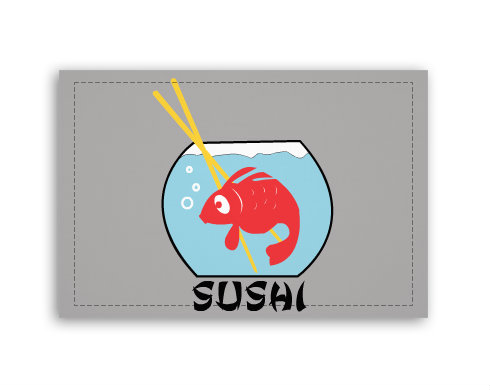 Sushi Fotoobraz 90x60 cm střední - Bílá