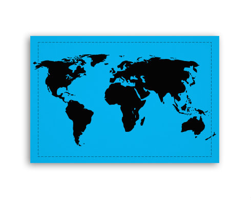 Mapa světa Fotoobraz 90x60 cm střední - Bílá