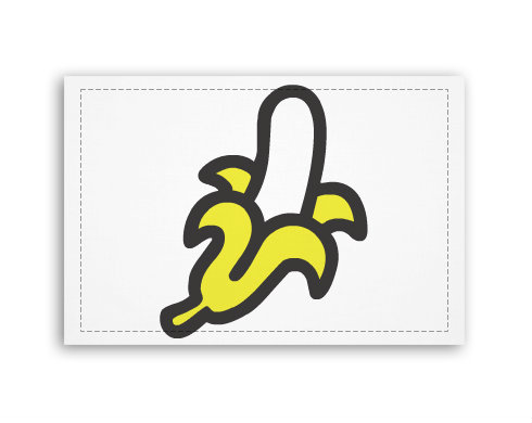 Banán Fotoobraz 90x60 cm střední - Bílá