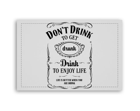 Drink to Enjoy Life Fotoobraz 90x60 cm střední - Bílá
