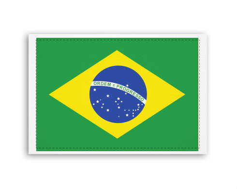 Brazilská vlajka Fotoobraz 90x60 cm střední - Bílá