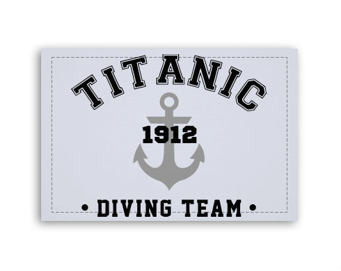 TITANIC DIVING TEAM Fotoobraz 90x60 cm střední - Bílá