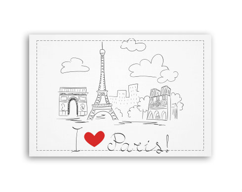 I Love Paris Fotoobraz 90x60 cm střední - Bílá