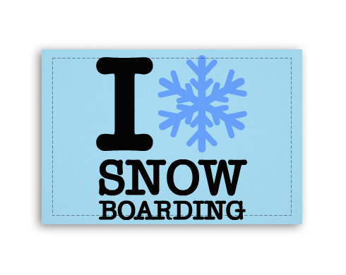 I love snowboarding Fotoobraz 90x60 cm střední - Bílá