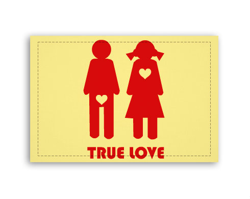 True Love Fotoobraz 90x60 cm střední - Bílá
