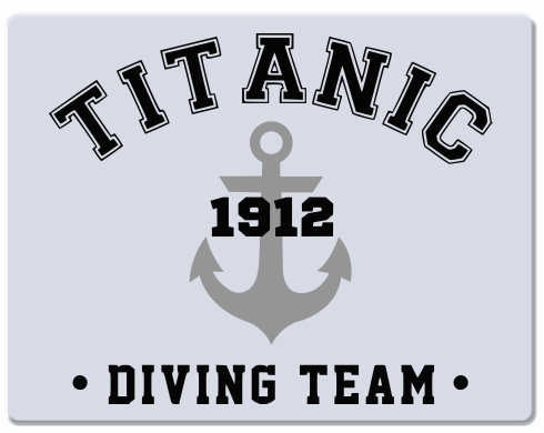 TITANIC DIVING TEAM Podložka pod myš - Bílá