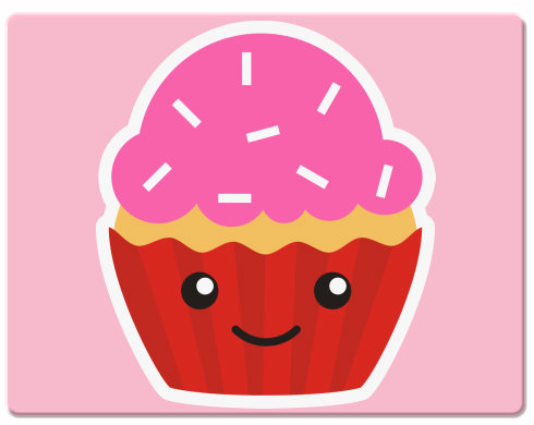 Kawaii cupcake Podložka pod myš - Bílá