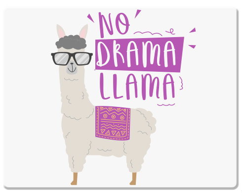 No drama llama Podložka pod myš - Bílá