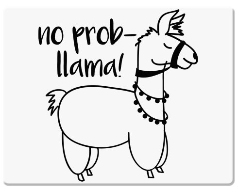 No prob llama Podložka pod myš - Bílá