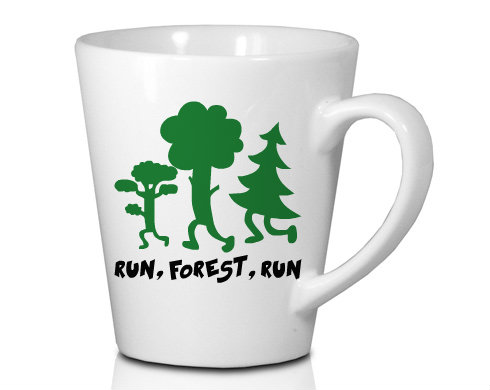 Run forest run Hrnek Latte 325ml - Bílá