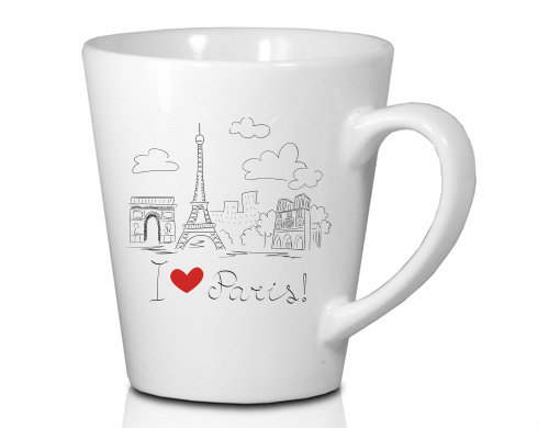 I Love Paris Hrnek Latte 325ml - Bílá