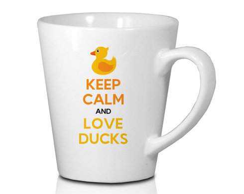 Keep calm and love ducks Hrnek Latte 325ml - Bílá