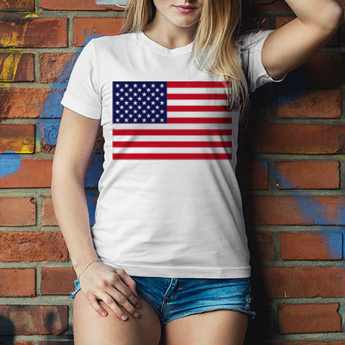 USA Dámské tričko Classic - Bílá