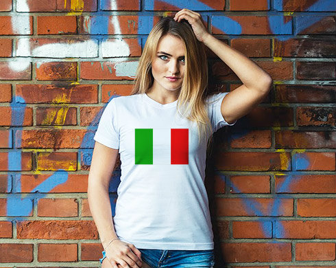 Itálie Dámské tričko Classic - Bílá