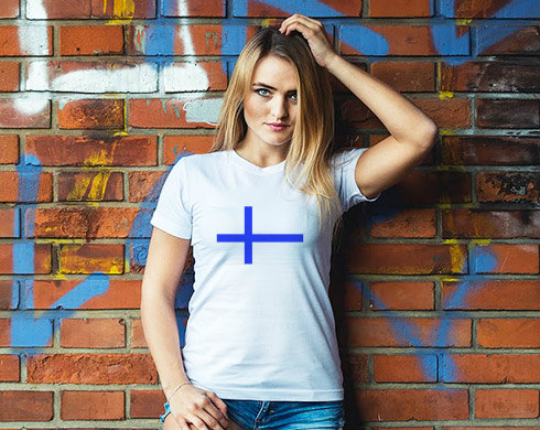 Finsko Dámské tričko Classic - Bílá
