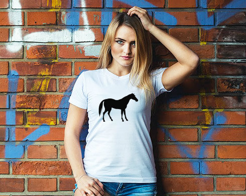 Kůň Dámské tričko Classic - Bílá