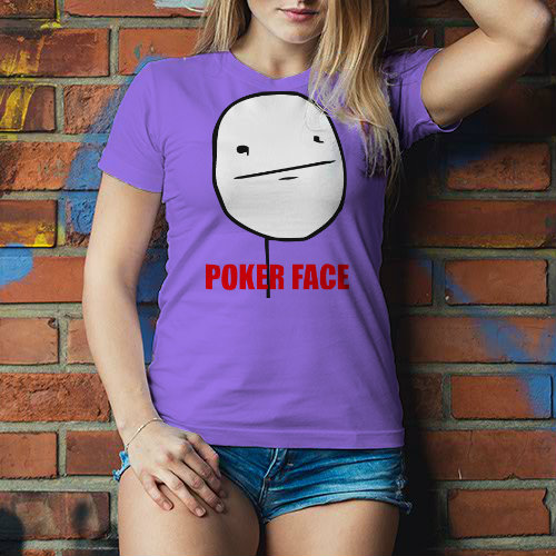 Poker face Dámské tričko Classic - Bílá