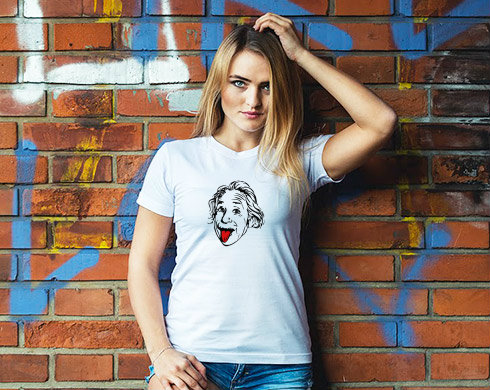 Einstein Dámské tričko Classic - Bílá