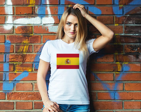 Španělská vlajka Dámské tričko Classic - Bílá