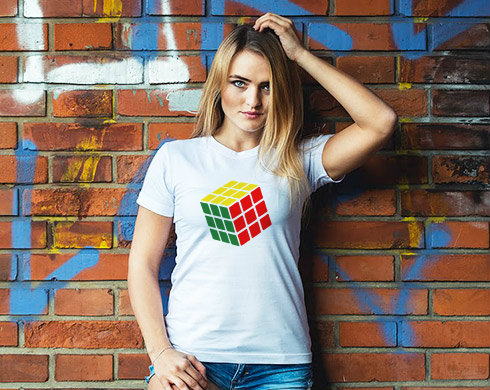 Rubikova kostka Dámské tričko Classic - Bílá