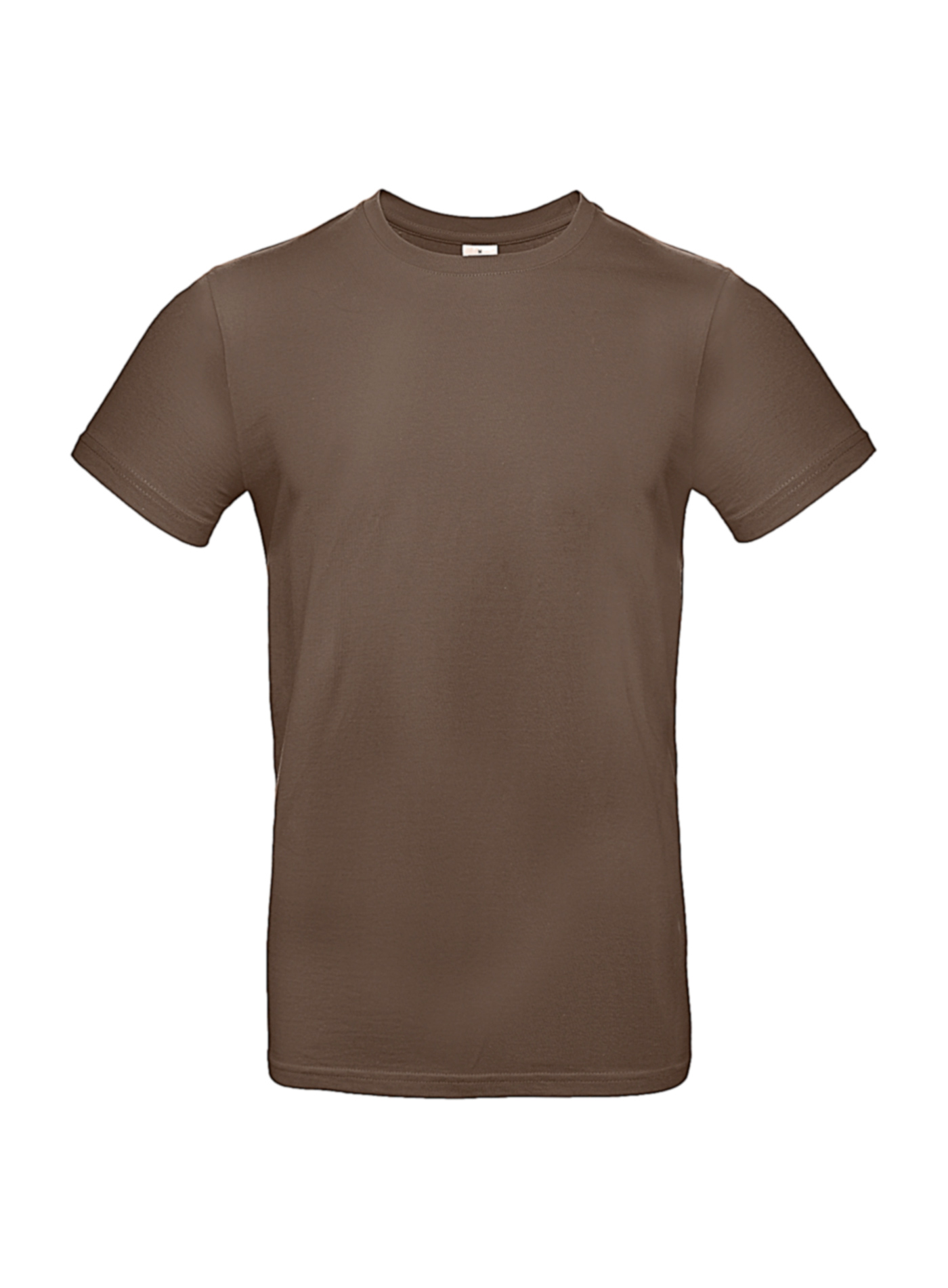 Silnější bavlněné pánské tričko B&C Collection - Čokoládová L