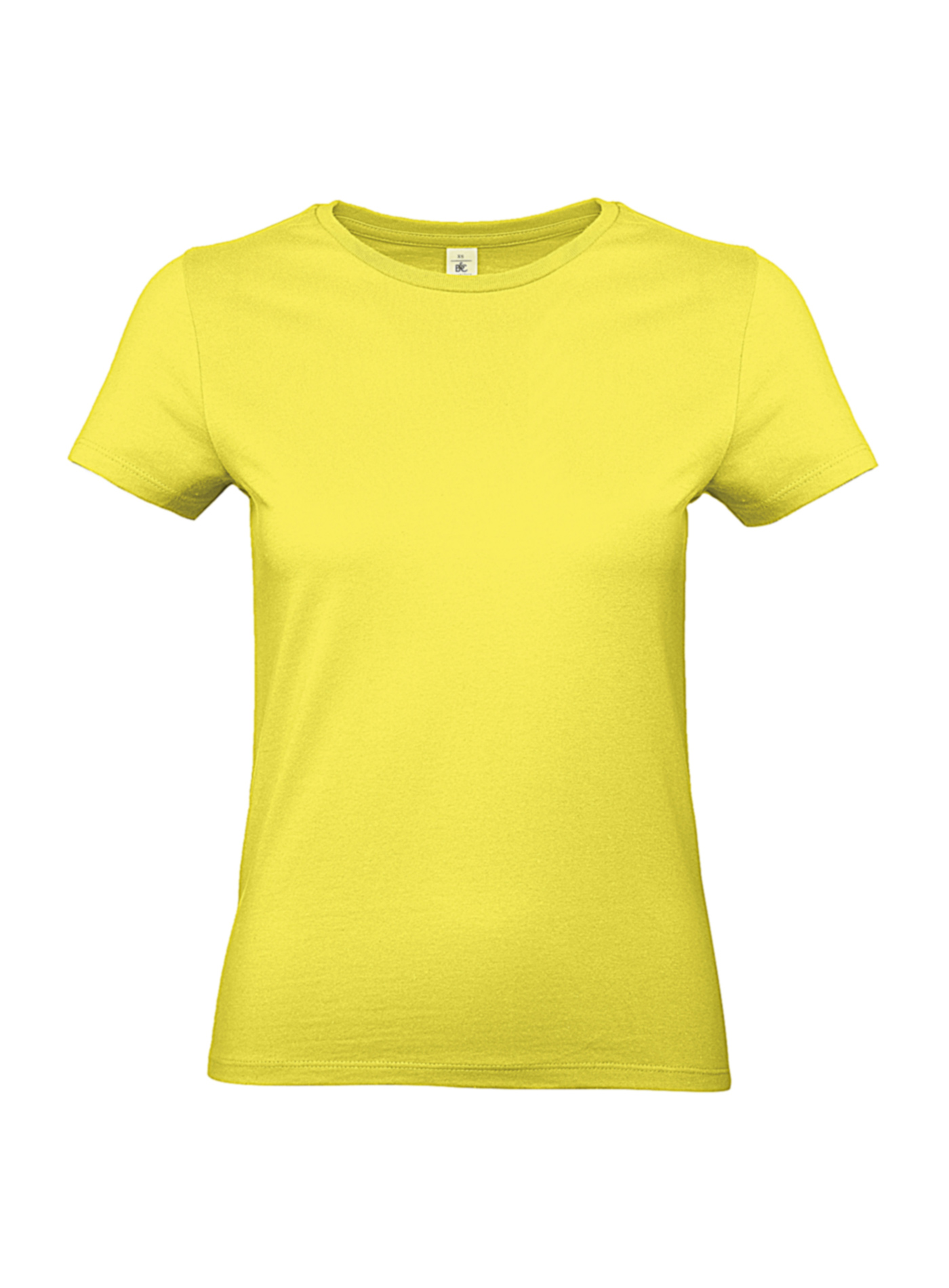 Silnější bavlněné dámské tričko B&C Collection - Citrónově žlutá L