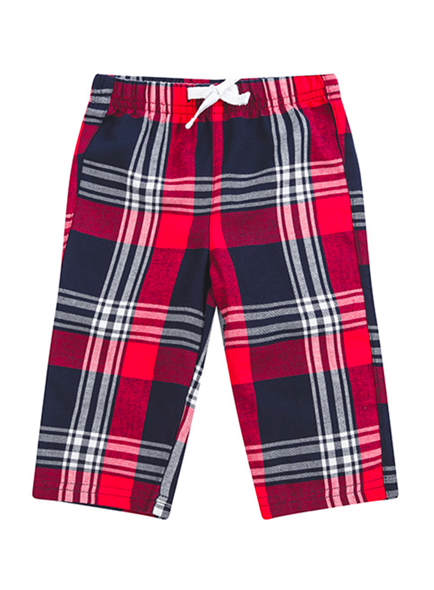 Kalhoty pro miminka Larkwood Tartan - Modrá s červenou 3-4