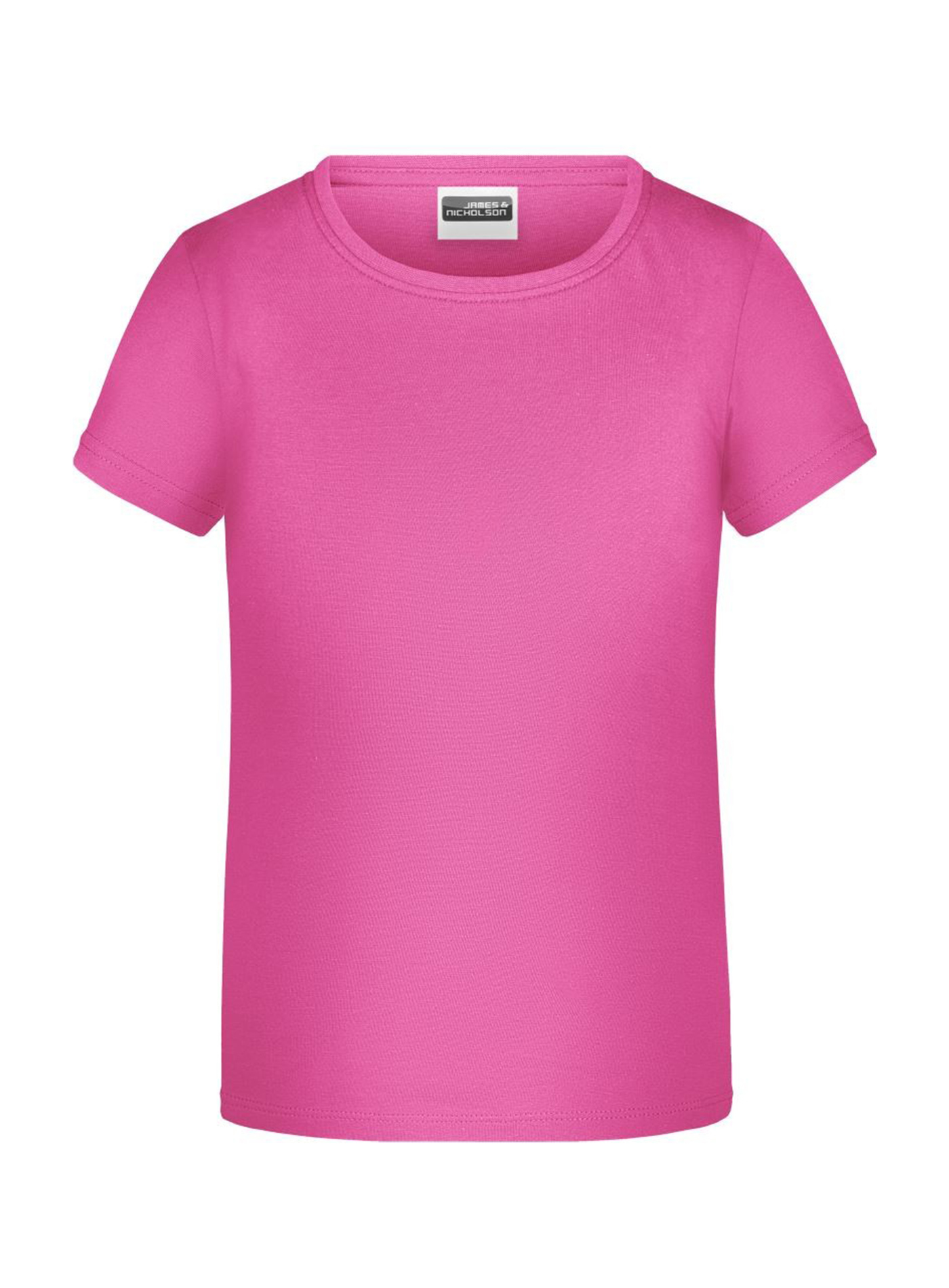 Dívčí tričko James & Nicholson - Zářivě růžová M
