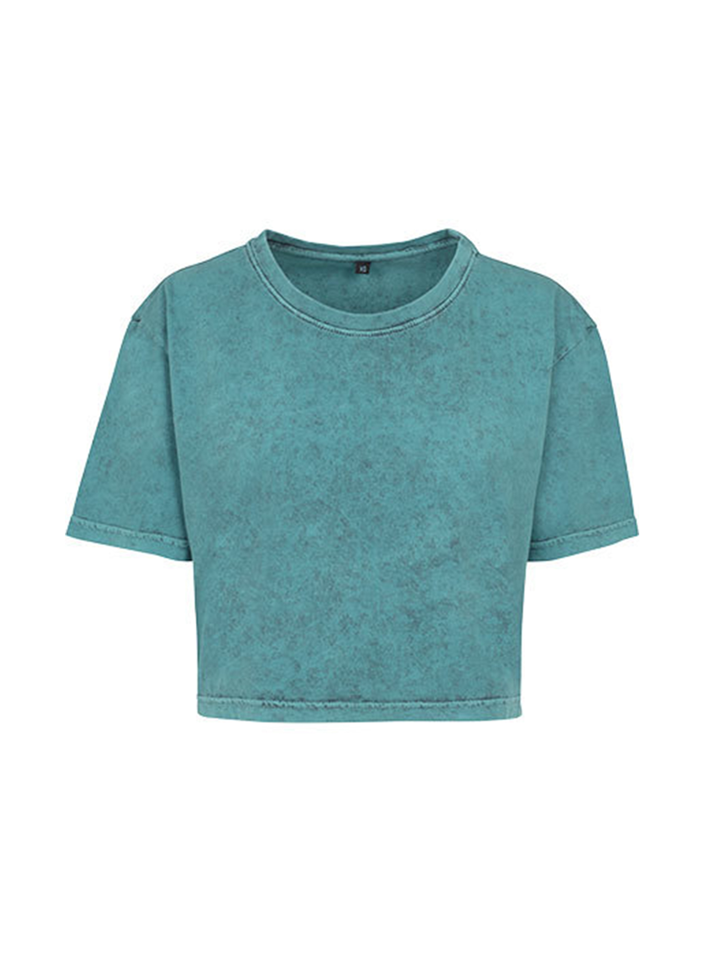 Obrázok Build Your Brand Dámske crop top tričko Acid Washed - Teal / černá | L