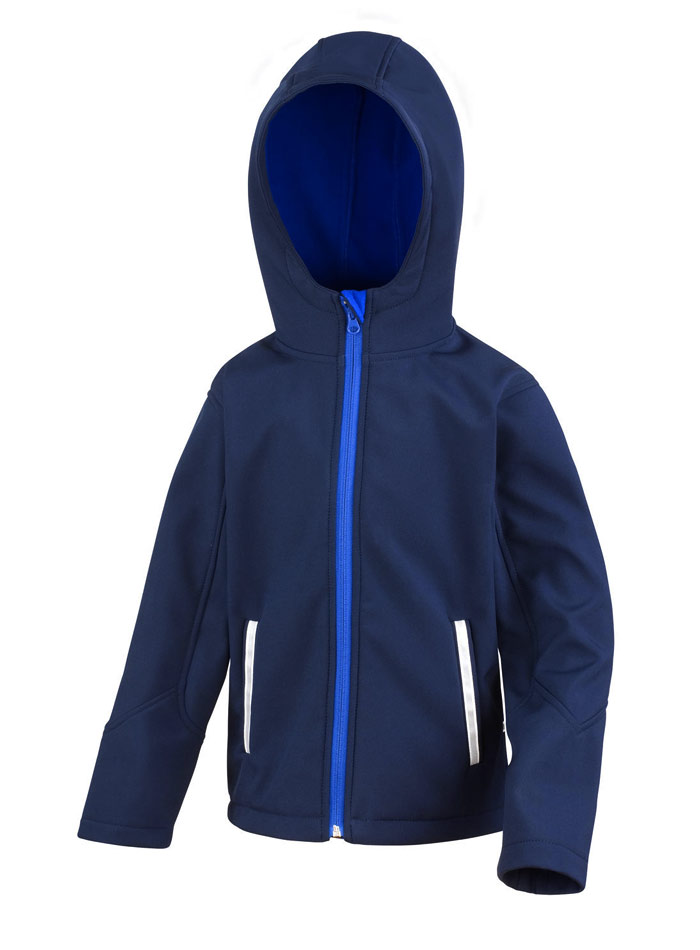 Softshell bunda s kapucí - Námořní modrá 3-4
