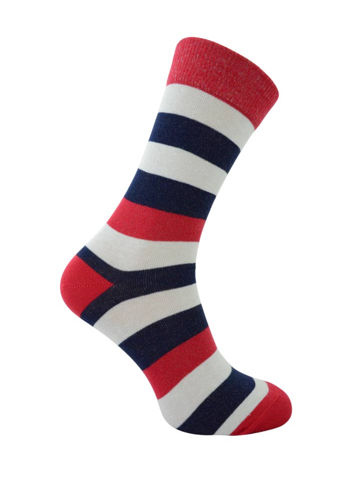 Pruhované ponožky - Námořní modrá 39-42