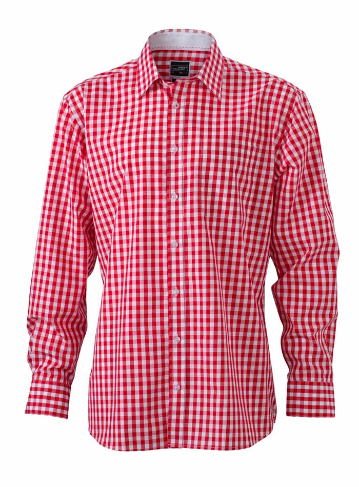 Pánská kostkovaná košile - Červená M
