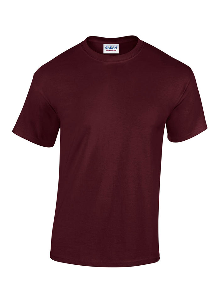 Pánské tričko Gildan Heavy Cotton - Hnědočervená 5XL