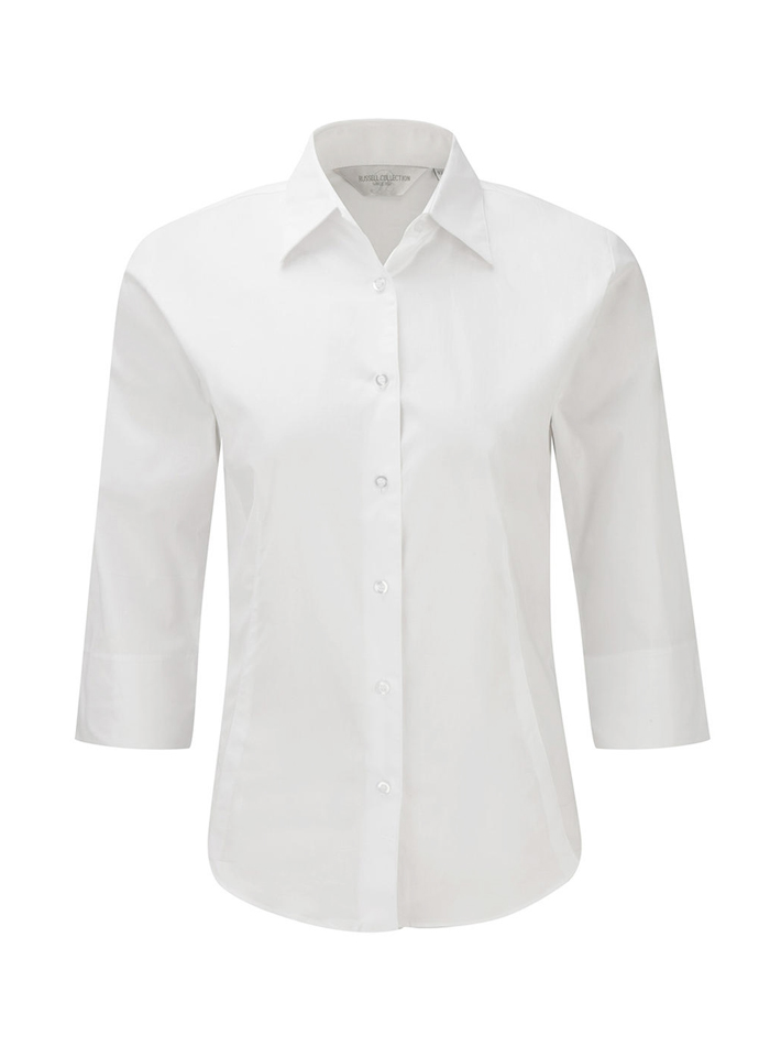 Dámská stretch košile s 3/4 rukávem - Bílá M